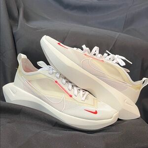 Nike Women's Cream and Red Sneakers